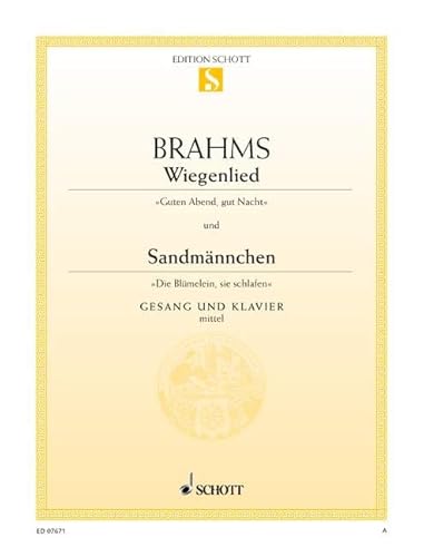 Wiegenlied / Sandmännchen: F-Dur. mittlere Singstimme und Klavier.: F major / G major. medium voice and piano. moyenne. (Edition Schott Einzelausgabe) von Schott NYC