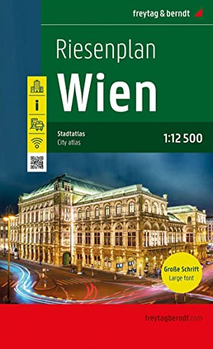 Wien, Riesenplan, Stadtatlas 1:12.500, freytag & berndt: Spiralbindung, Extra Große Schrift (freytag & berndt Stadtpläne) von Freytag + Berndt