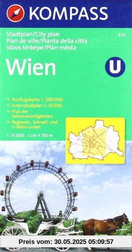 Wien: 1:15000. Innenstadt 1:10000. Ausflugskarte 1:200000