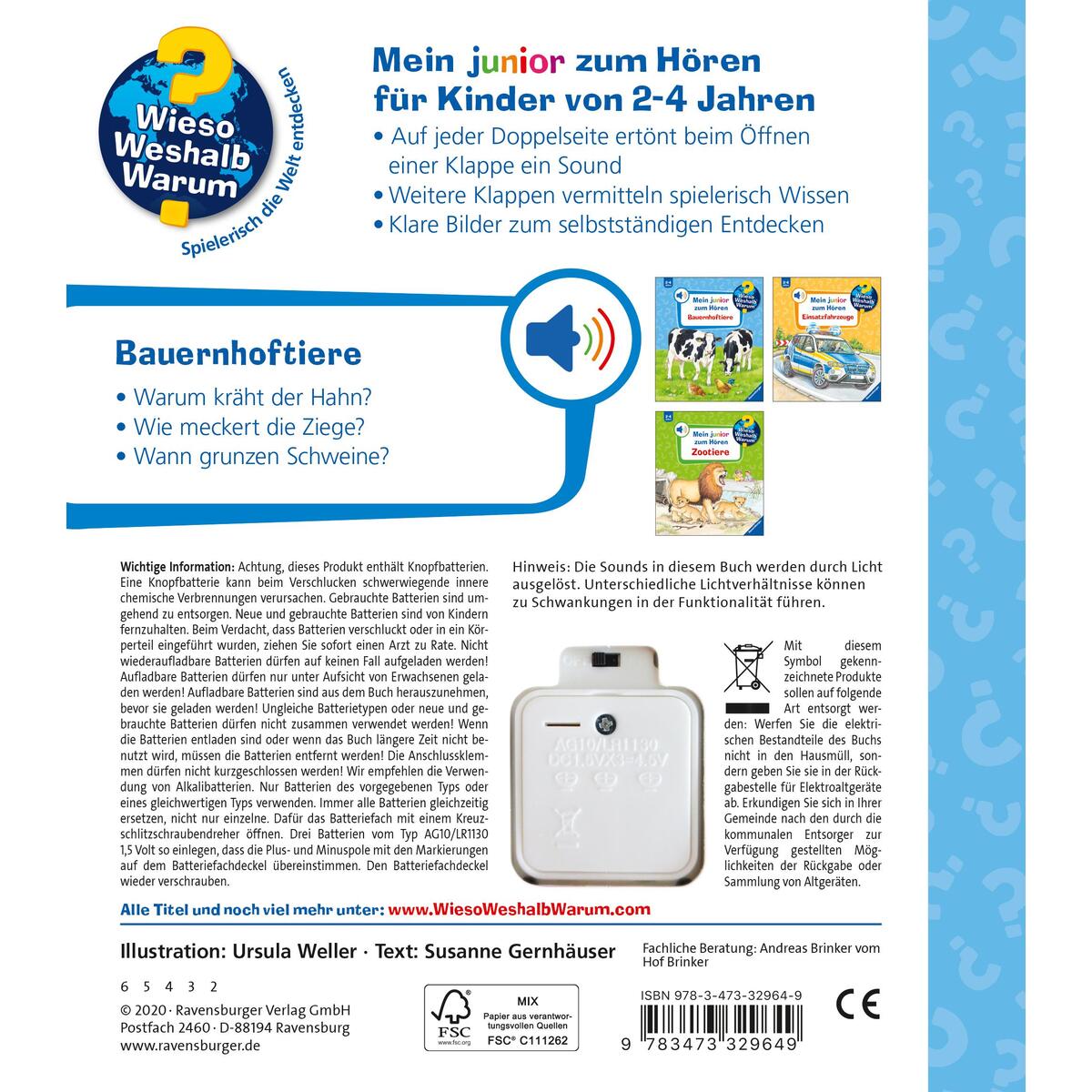Wieso? Weshalb? Warum? Mein junior zum Hören, Band 1: Bauernhoftiere Wieso? Weshalb? Warum? Mein junior zum Hören, Band 1: Bauernhoftiere von Ravensburger Verlag