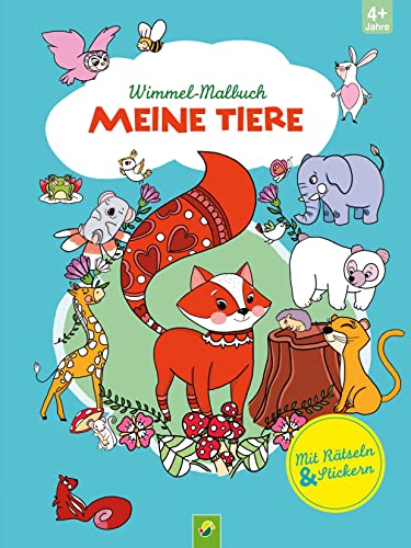 Wimmel-Malbuch Meine Tiere mit Rätseln & Stickern: Für Kinder ab 4 Jahren von Schwager & Steinlein Verlag GmbH