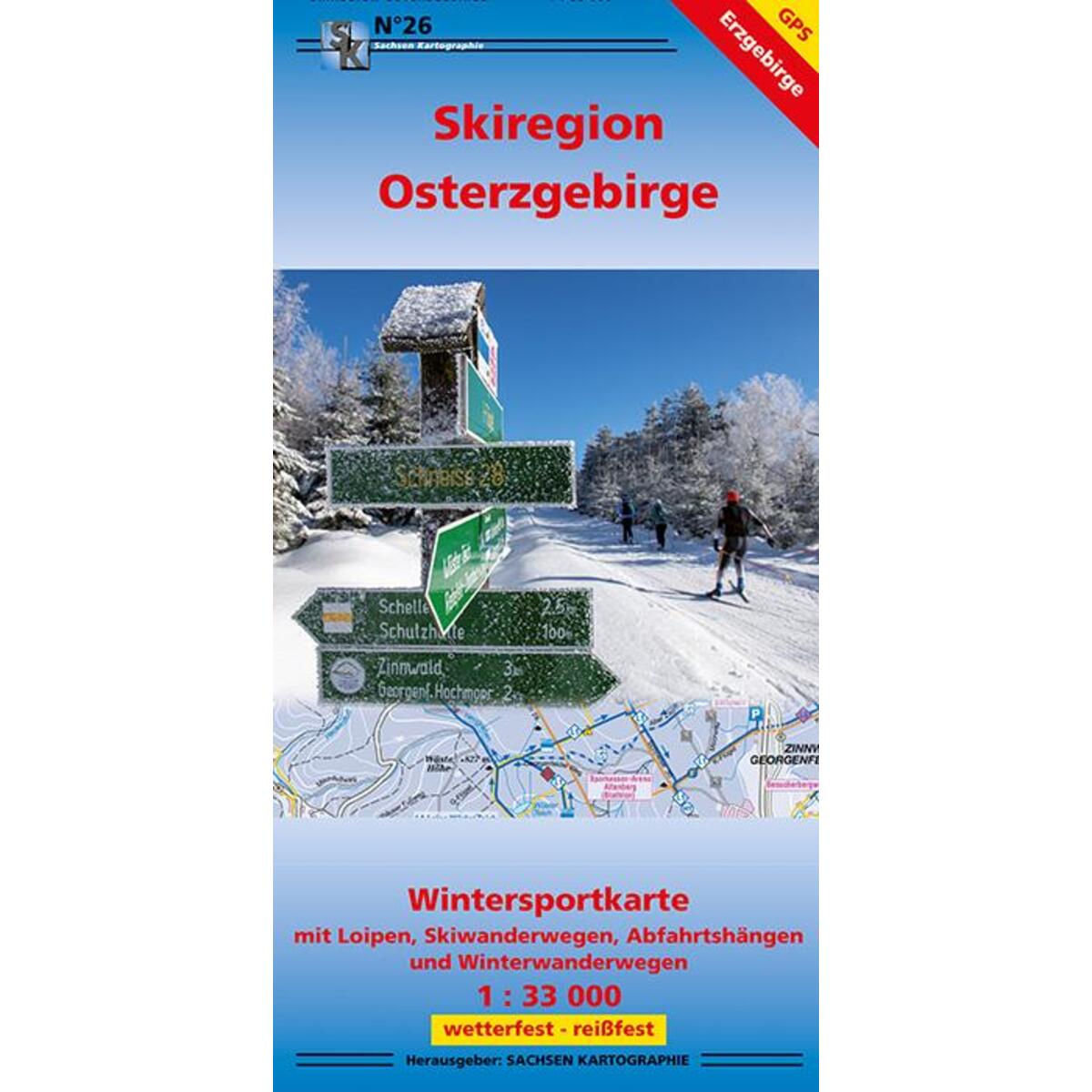 Wintersportkarte Skiregion Osterzgebirge Wintersportkarte Skiregion Osterzgebirge von Sachsen Kartographie