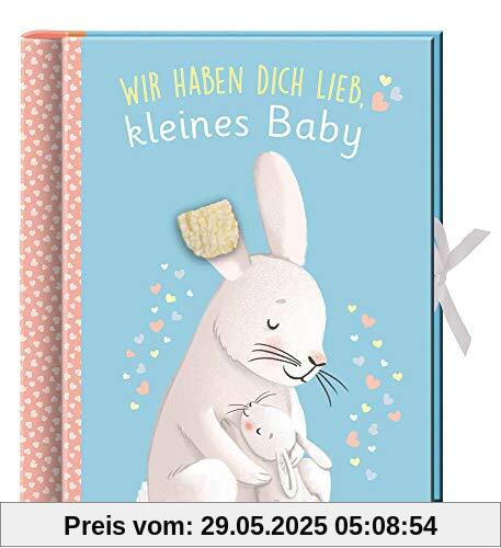 Wir haben dich lieb, kleines Baby (Babyalbum): Erinnerungsalbum, Baby-Album für Junge oder Mädchen, mit vielen Einstecktaschen und Extras