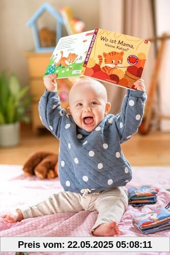 Wo ist Mama, kleine Katze?: Mit kuschelweichen Filzklappen und Spiegel: Hochwertiges Fühlbuch für Kinder ab 12 Monate (Fühlen und die Welt begreifen)