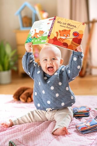 Wo ist Mama, kleine Katze?: Mit kuschelweichen Filzklappen und Spiegel: Hochwertiges Fühlbuch für Kinder ab 12 Monate (Fühlen und die Welt begreifen)