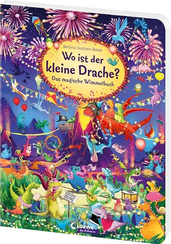 Wo ist der kleine Drache?: Das magische Wimmelbuch - Großes Pappbilderbuch für Kinder ab 3 Jahren gegen Langeweile zu Hause oder unterwegs! (Wimmelbilderbücher)