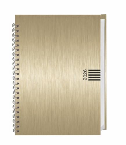 Wochen-Cheftimer A5, Alu gold 2026: Wochenkalender. Goldener Terminkalender in Aluoptik. Buch-Kalender mit Eckperforation und Spiralbindung. ... Planen von Terminen. (Kalenderbücher Heye) von Heye