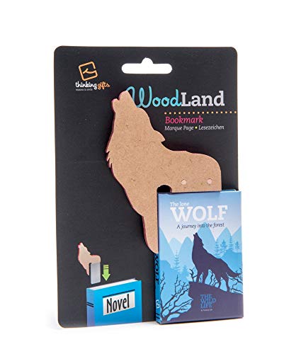 Woodland Lesezeichen Wolf: Einstecklesezeichen Tiermotiv Holzoptik