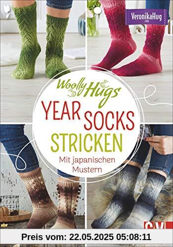Woolly Hugs YEAR-Socks stricken. Mit japanischen Mustern. 24 verschiedene Socken, ein Sockenstrick-Grundkurs und detailierte Strickschriften verhelfen zum Sockenglück.