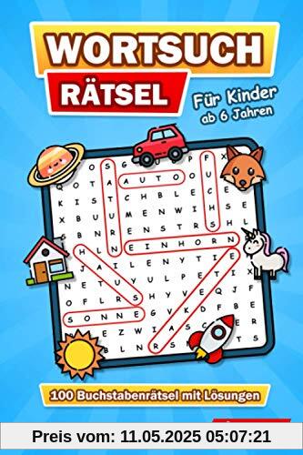 Wortsuchrätsel für Kinder ab 6 Jahren: 100 Buchstabenrätsel mit abwechslungsreichen Themen | Mit Lösungen | 5 Schwierigkeitsstufen | nigmax Rätselbuch