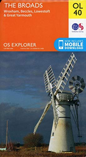 Ordnance Survey Blatt OL40: Wroxham, Beccles, Lowestoft & Great Yarmouth (OS Explorer Map)