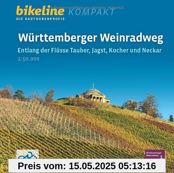 Württemberger Weinradweg: Entlang der Flüsse Tauber, Jagst, Kocher und Neckar, 400 km (bikeline Radtourenbuch kompakt)