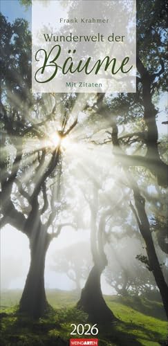 Wunderwelt der Bäume Kalender 2026: Baum-Fotos durch alle Jahreszeiten in einem länglichen Kalender im Format 33x68 cm. Jahres-Wandkalender mit Fotos von der Blüte bis zum kahlen Winter. von Weingarten