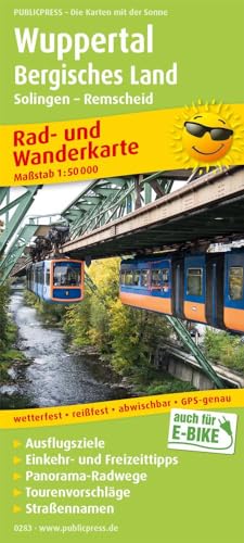 Wuppertal - Bergisches Land, Solingen - Remscheid: Rad- und Wanderkarte mit Ausflugszielen, Einkehr- & Freizeittipps, wetterfest, reissfest, abwischbar, GPS-genau. 1:50000 (Rad- und Wanderkarte: RuWK) von FREYTAG-BERNDT UND ARTARIA