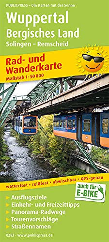 Wuppertal - Bergisches Land, Solingen - Remscheid: Rad- und Wanderkarte mit Ausflugszielen, Einkehr- & Freizeittipps, wetterfest, reissfest, abwischbar, GPS-genau. 1:50000 (Rad- und Wanderkarte: RuWK) von Publicpress