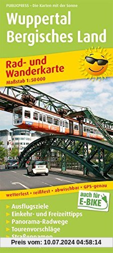 Wuppertal - Bergisches Land: Rad- und Wanderkarte mit Ausflugszielen, Einkehr- & Freizeittipps, wetterfest, reissfest, abwischbar, GPS-genau. 1:50000 (Rad- und Wanderkarte / RuWK)