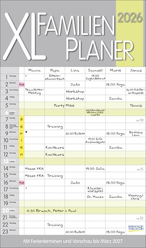 XL Familienplaner Pastell 2026 von Korsch Verlag