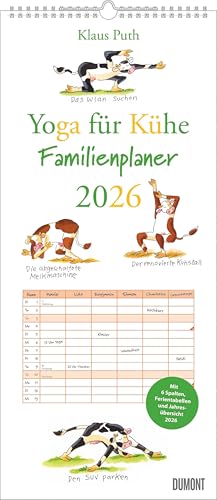 Yoga für Kühe Familienplaner 2026 – Wandkalender – Familien-Kalender mit 6 Spalten – Format 22 x 49,5 cm: Mit 6 Spalten, Ferientabellen und Jahresübersicht 2026 von DUMONT