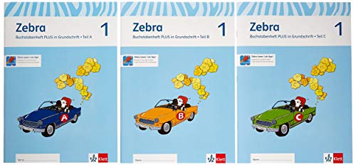 Zebra. Buchstabenheft plus in Grundschrift 1. Schuljahr- 3er Pack(Teile A, B, C): Buchstabenheft plus Grundschrift Klasse 1 Zebra. Buchstabenheft plus in Grundschrift 1. Schuljahr- 3er Pack(Teile A, B, C): Buchstabenheft plus Grundschrift Klasse 1