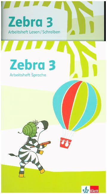 Zebra 3. Paket: Arbeitsheft Lesen/Schreiben und Arbeitsheft Sprache Klasse 3 von Klett Ernst /Schulbuch