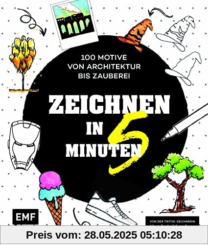 Zeichnen in 5 Minuten – 100 Motive von Architektur bis Zauberei: Von der TikTok-Zeichnerin thesketchingdoro Zeichnen in 5 Minuten – 100 Motive von Architektur bis Zauberei: Von der TikTok-Zeichnerin thesketchingdoro