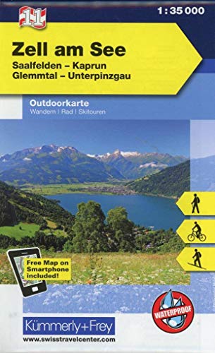 Zell am See Nr. 11 Outdoorkarte Österreich 1:35 000: Saalfelden, Kaprun, Glemmtal, Unterpinzgau, free Download mit HKF Maps App (Kümmerly+Frey Outdoorkarten Österreich, Band 11)