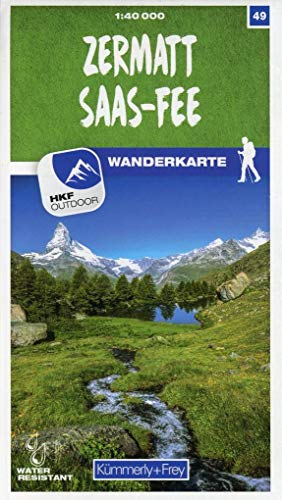 Zermatt - Saas-Fee Nr. 49 Wanderkarte 1:40 000: Matt laminiert, free Download mit HKF Outdoor App (Kümmerly+Frey Wanderkarten, Band 49) von Hallwag Kümmerly & Frey