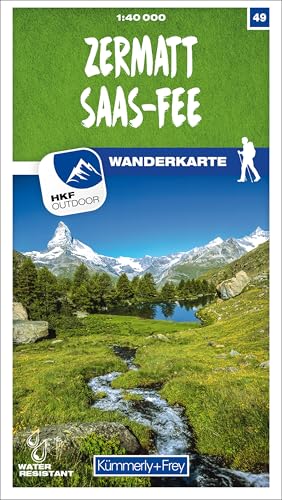 Zermatt - Saas-Fee Nr. 49 Wanderkarte 1:40 000: Matt laminiert, free Download mit HKF Outdoor App (Kümmerly+Frey Wanderkarten, Band 49) von Hallwag Kümmerly & Frey