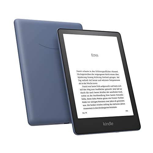 Zertifiziert und generalüberholt Kindle Paperwhite Signature Edition (32 GB) – Mit 6,8 Zoll (17,3 cm) großem Display, kabelloser Ladefunktion – mit Werbung - Denimblau von Amazon