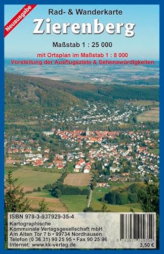 Zierenberg: Rad- und Wanderkarte mit Ortsplan Maßstab 1:25000: Mit Ortsplan, Vorstellung der Ausflugsziele & Sehenswürdigkeiten von KKV
