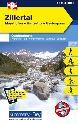 Kümmerly+Frey Outdoorkarte Österreich 9 Zillertal 1:50.000: Mit Mayrhofen, Hintertux und Gerlospass. Touren für Wanderer, Biker und mehr! Free Download von Kmmerly und Frey