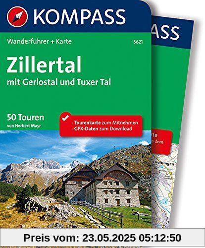 Zillertal mit Gerlostal und Tuxer Tal: Wanderführer mit Extra Tourenkarte zum Mitnehmen.