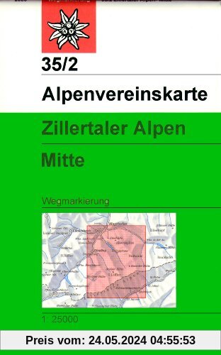 Zillertaler Alpen - Mitte: Topographische Karte 1:25.000