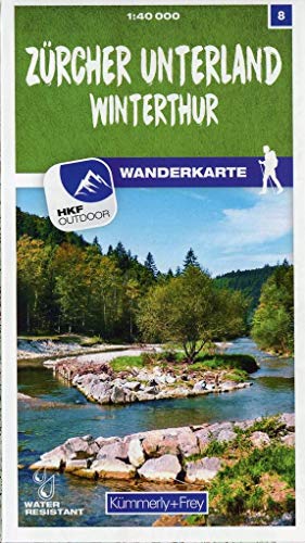 Zürcher Unterland - Winterthur Nr. 08 Wanderkarte 1:40 000: Matt laminiert, free Download mit HKF Outdoor App (Kümmerly+Frey Wanderkarten, Band 8) von Kmmerly und Frey