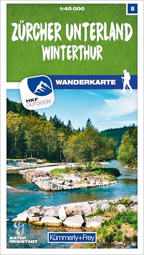 Kümmerly+Frey Wanderkarte 8 Zürcher Unterland 1:40.000: Mit Winterthur. Wetterfest, matt laminiert und mit free Download von Kmmerly und Frey