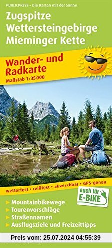 Zugspitze - Wettersteingebirge - Mieminger Kette: Wander- und Radkarte mit Ausflugszielen & Freizeittipps, wetterfest, reißfest, abwischbar, GPS-genau. 1:35000 (Wander- und Radkarte / WuRK)