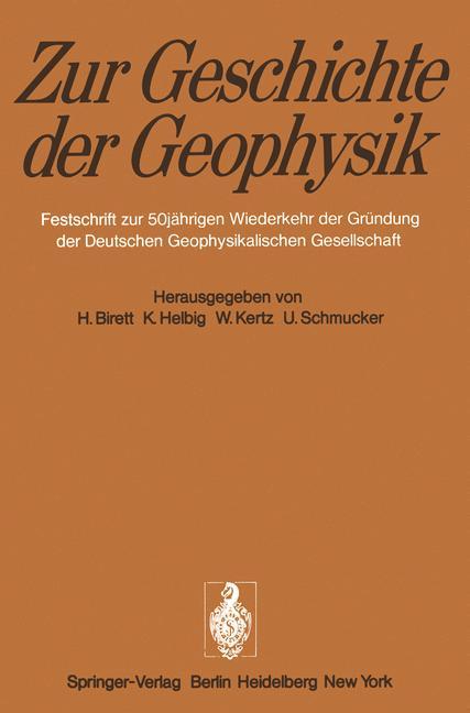 Zur Geschichte der Geophysik von Springer Berlin Heidelberg