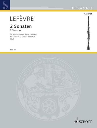 Zwei Sonaten: F-Dur und B-Dur. Klarinette (Flöte, Oboe) und Basso continuo. (Edition Schott)
