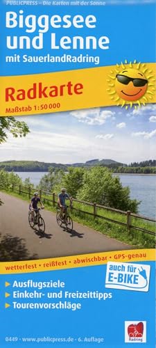 Biggesee und Lenne mit SauerlandRadring: Radkarte mit Ausflugszielen, Einkehr- & Freizeittipps, wetterfest, reissfest, abwischbar, GPS-genau. 1:50000 (Radkarte: RK) von Publicpress