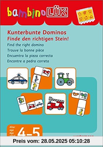 bambinoLÜK-System: bambinoLÜK: Kunterbunte Dominos Finden den richtigen Stein: 3 - 5 Jahre