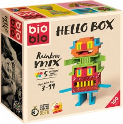 bioblo Hello Box "Rainbow-Mix" mit 100 Bausteinen von Piatnik
