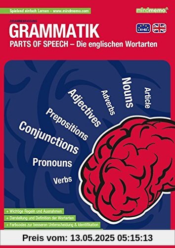 mindmemo Lernfolder - Die englischen Wortarten lernen englische Grammatik verständlich erklärt Lernhilfe kompakt Zusammenfassung PremiumEdition foliert DIN A4 6 Seiten plus Abhefter mindmemo Lernfolder - Die englischen Wortarten lernen englische Grammatik verständlich erklärt Lernhilfe kompakt Zusammenfassung PremiumEdition foliert DIN A4 6 Seiten plus Abhefter