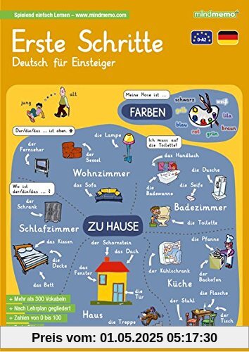 mindmemo Lernfolder - Erste Schritte - Deutsch für Einsteiger - Vokabeln lernen mit Bildern - Zusammenfassung: genial-einfache Lernhilfe - ... - Din A4 6-seiter + selbstklebender Abhefter mindmemo Lernfolder - Erste Schritte - Deutsch für Einsteiger - Vokabeln lernen mit Bildern - Zusammenfassung: genial-einfache Lernhilfe - ... - Din A4 6-seiter + selbstklebender Abhefter