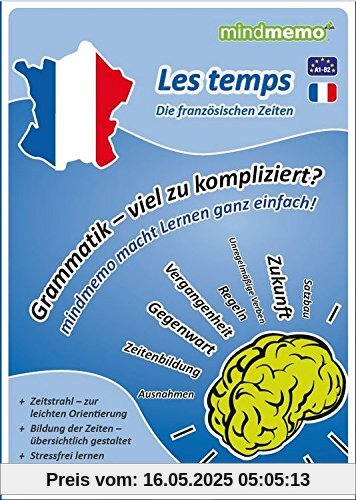 mindmemo Lernfolder - Les temps - Die französischen Zeiten - Grammatik Lernhilfe - PremiumEdition (foliert)