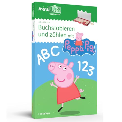 miniLÜK: Kindergarten/Vorschule Set Buchstabieren und zählen mit Peppa Pig (miniLÜK-Sets: Kasten + Übungsheft/e) von LÜK