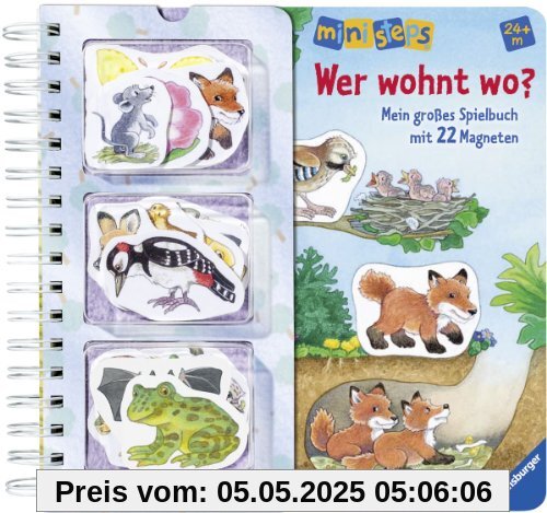 ministeps® Bücher: Wer wohnt wo?: Mein großes Spielbuch mit 22 Magneten Ab 24 Monaten