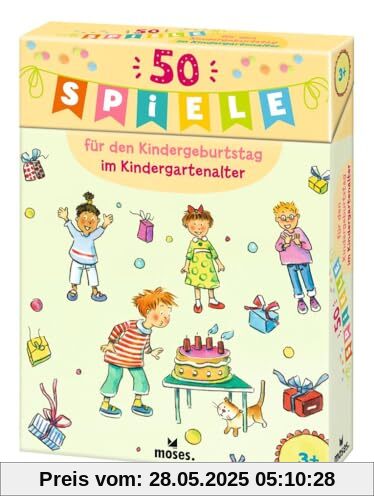 moses. 50 Spiele für den Kindergeburtstag im Kindergartenalter, Kartenset mit Klassikern und neuen Spielen für die Kindergeburtstagsparty ab 3 Jahren, Mit Anleitungen, Materiallisten und Altersangaben moses. 50 Spiele für den Kindergeburtstag im Kindergartenalter, Kartenset mit Klassikern und neuen Spielen für die Kindergeburtstagsparty ab 3 Jahren, Mit Anleitungen, Materiallisten und Altersangaben