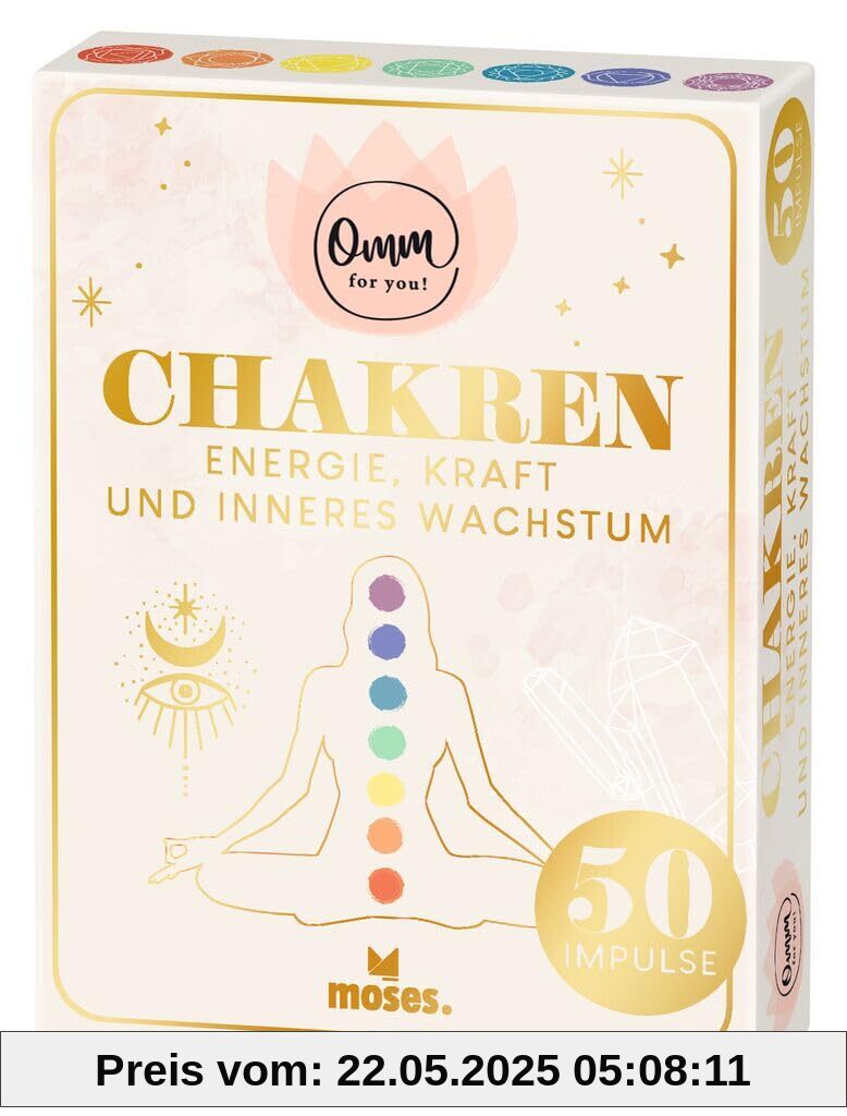 moses. Omm for you Chakren – Energie, Kraft und inneres Wachstum, 50 Karten mit Ritualen, Körperübungen und Meditationen für ein Leben in Balance