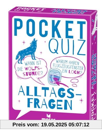 moses. Pocket Quiz Alltagsfragen, 150 spannende Fragen zu Alltagsthemen, Kompaktes Quiz auf 50 Karten, Für Jugendliche ab 12 Jahren und Erwachsene (Pocket Quiz: Ab 12 Jahre /Erwachsene)