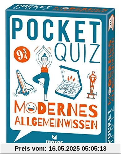 moses. Pocket Quiz Modernes Allgemeinwissen, 150 Fragen von Politik bis Popkultur, Für Kinder & Jugendliche ab 12 Jahren und Erwachsene